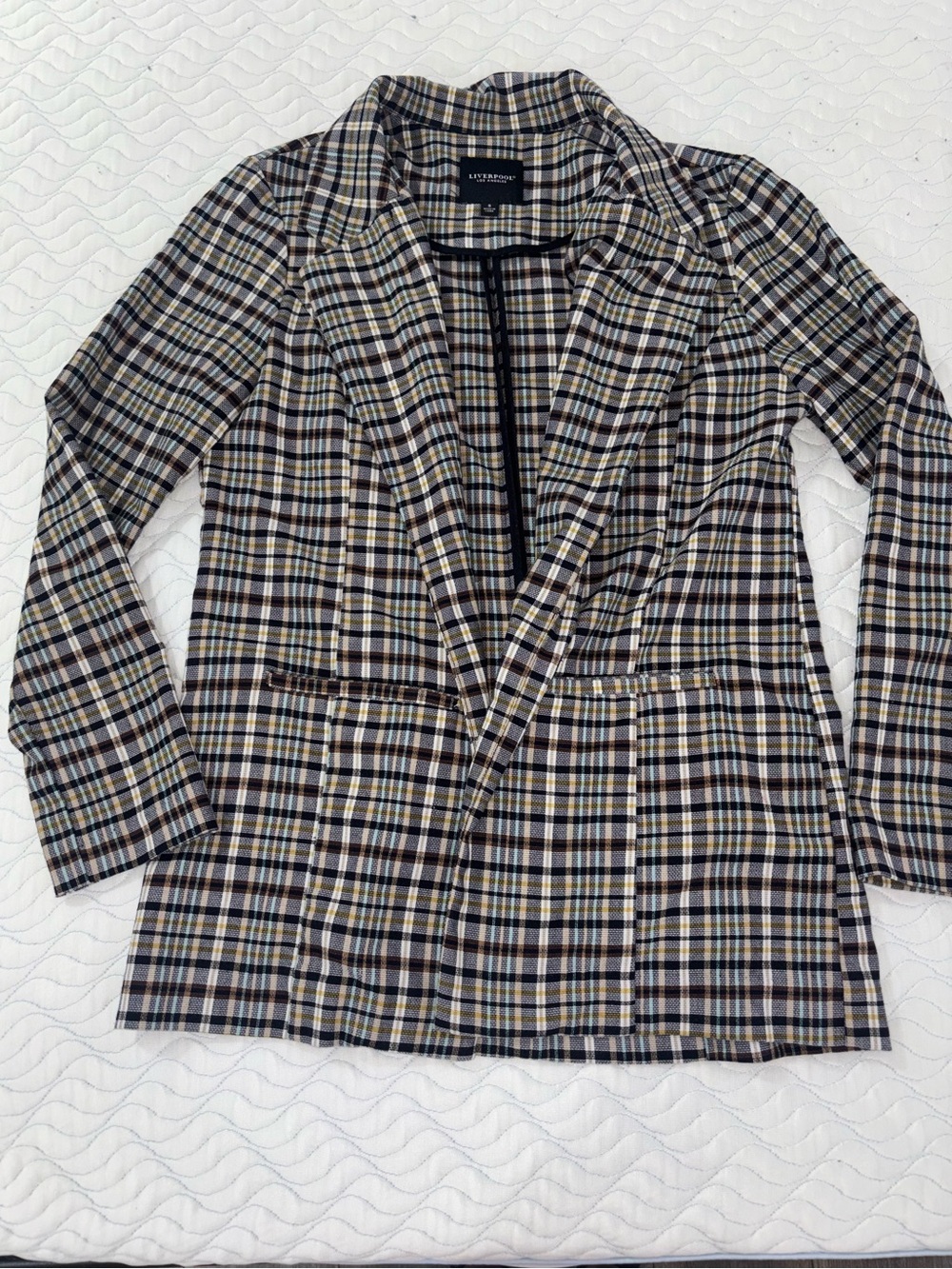 LIVERPOOL Plaid Blazer Jacket in Black/Navy